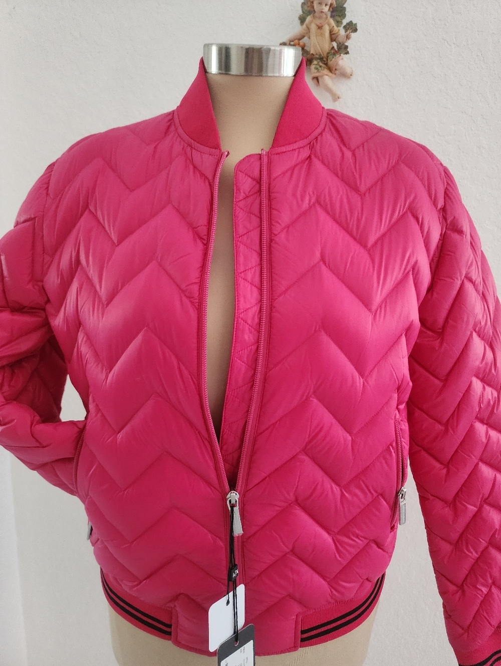 ARMANI EXCHANGE | Fuchsia Quilted Bomber Jacket - Women - Picture 6 of 12